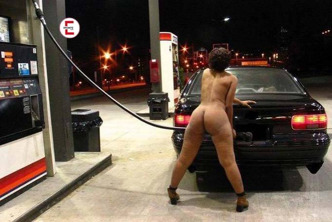 BDSM Punishment: Naked at the Gas Station